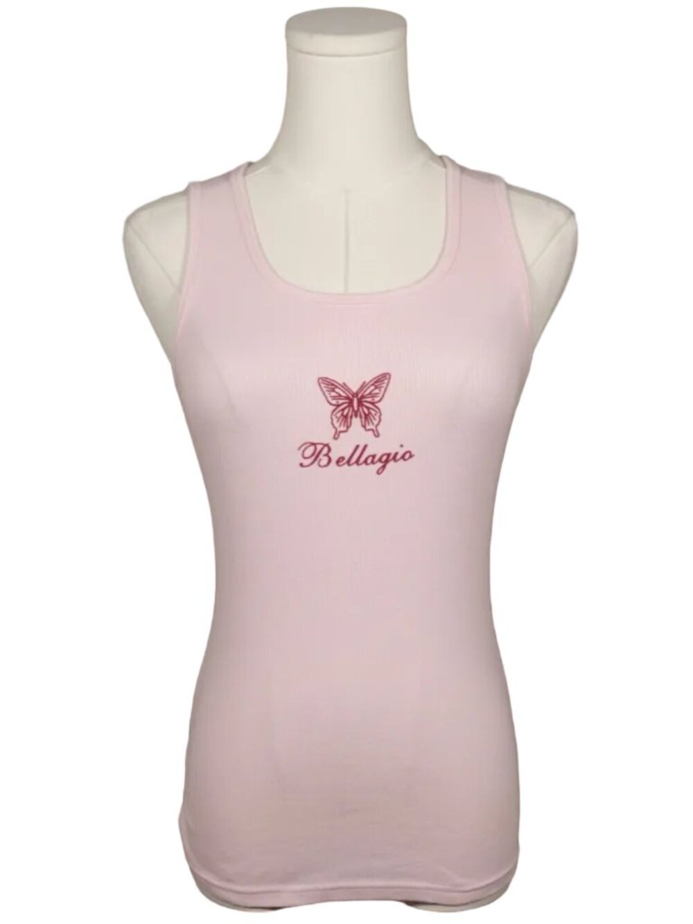 Bellagio Butterfly Ribbed Tank Top-M - Picture 2 of 6